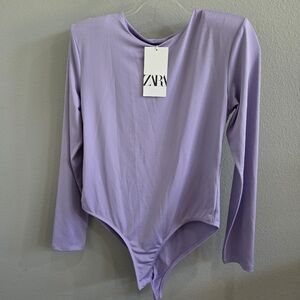 NWT Zara Lavender Long Sleeve Bodysuit